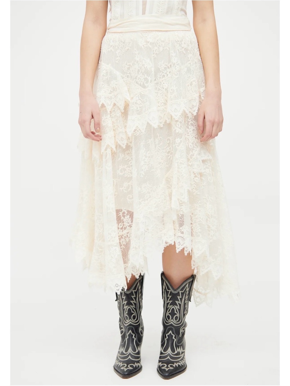 Zimmerman Cream Lace midi skirt- Great condition size 6 US